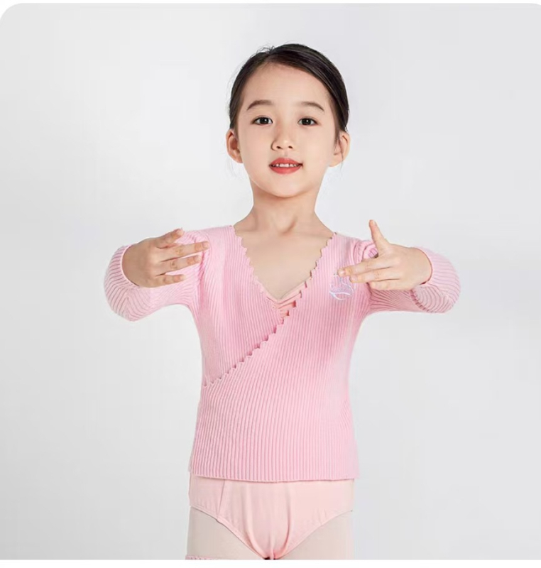 Παιδικό μπαλέτο πλεκτό ενδύμα με μακριά μανίκια και κάπα στους ώμους, 50% ινών μπαμπού, Κωδικός 83BB1002