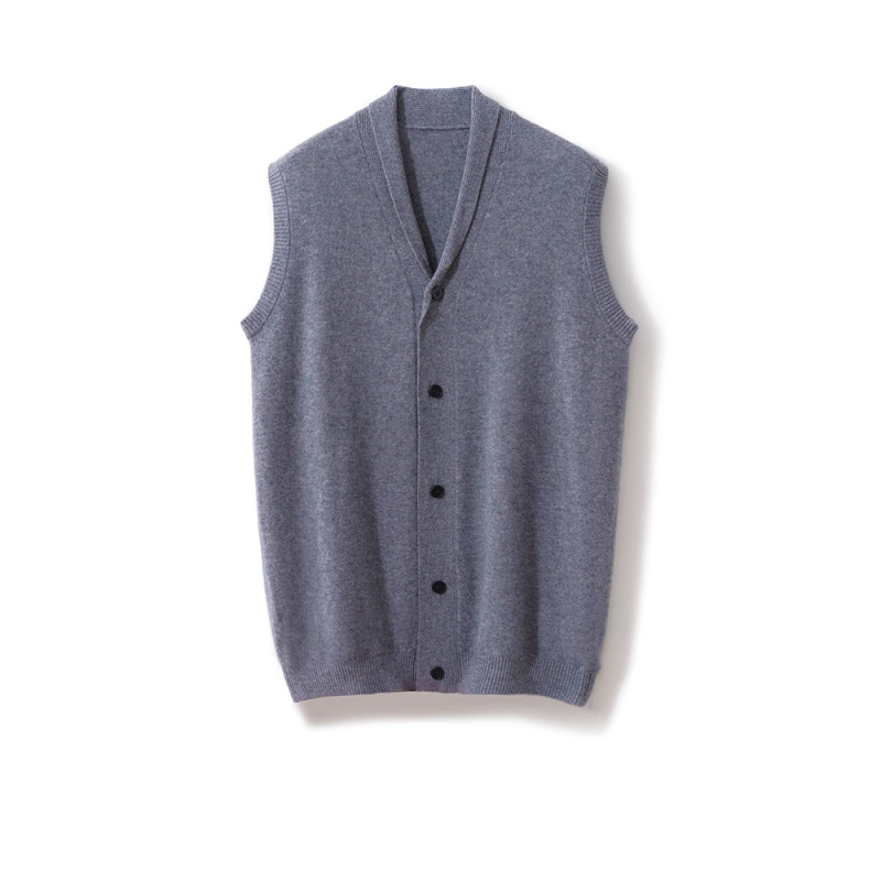Férfi 100% gyapjú mellény reveres gallérral, ujjnélküli, minimalist stílus, ősz-téli szezonra