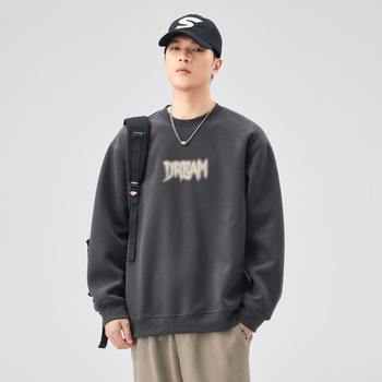 Памучен суитшърт с качулка – корейски стил, унисекс, тънък материал, пролет 2024, ежедневно носене