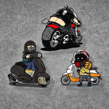 Декоративен стикер за мотоциклет – карикатурен герой, PVC материал, самозалепващ, персонализируем, марка Source color