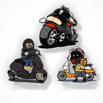 Декоративен стикер за мотоциклет – карикатурен герой, PVC материал, самозалепващ, персонализируем, марка Source color
