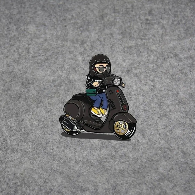 Декоративен стикер за мотоциклет – карикатурен герой, PVC материал, самозалепващ, персонализируем, марка Source color
