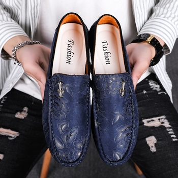 Vyriški kasdieniniai slip-on bateliai su mikropluošto viršutine, gumos padą, apvaliu nosimi, PU įdėklu, kvėpuojantys ir neslidūs