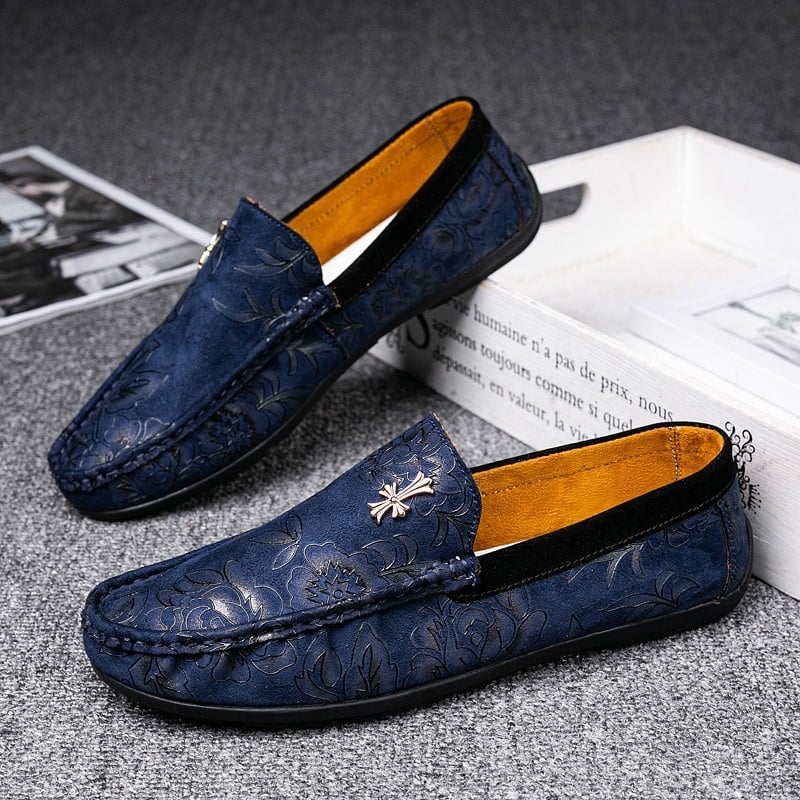 Vyriški kasdieniniai slip-on bateliai su mikropluošto viršutine, gumos padą, apvaliu nosimi, PU įdėklu, kvėpuojantys ir neslidūs