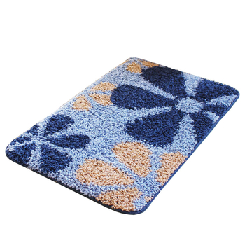 Χαλάκι δαπέδου από πολυεστερικές ίνες, ορθογώνιο, μοτίβο λουλούδια/χορτάρι/φυτά, υφαντό με μηχανή, πλένεται στο πλυντήριο