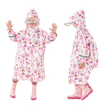 Vaikų lietaus pončas Cartoon stiliaus | Prekės ženklas: JIPILI/Level Stick | Audinys: tekstūruotas audinys | Vandeniui atsparus PU sluoksnis | Logotipas spausdintas