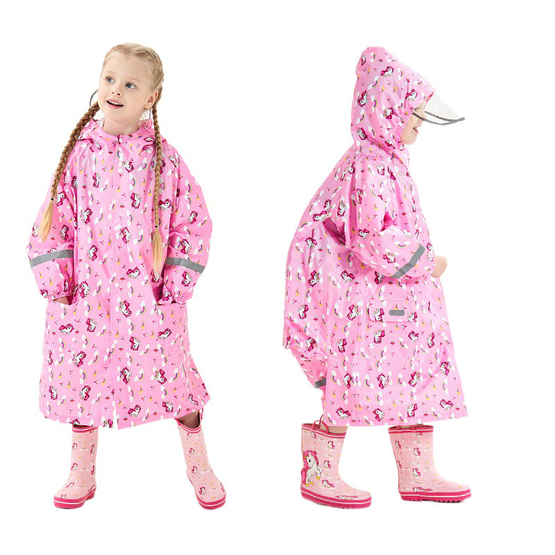 Vaikų lietaus pončas Cartoon stiliaus | Prekės ženklas: JIPILI/Level Stick | Audinys: tekstūruotas audinys | Vandeniui atsparus PU sluoksnis | Logotipas spausdintas