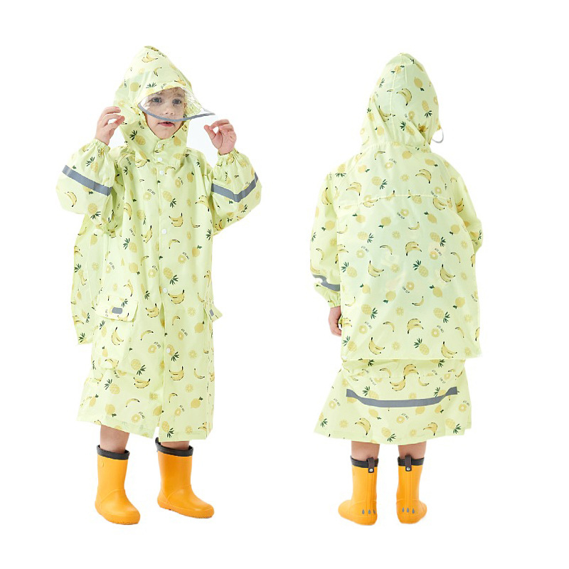 Vaikų lietaus pončas Cartoon stiliaus | Prekės ženklas: JIPILI/Level Stick | Audinys: tekstūruotas audinys | Vandeniui atsparus PU sluoksnis | Logotipas spausdintas