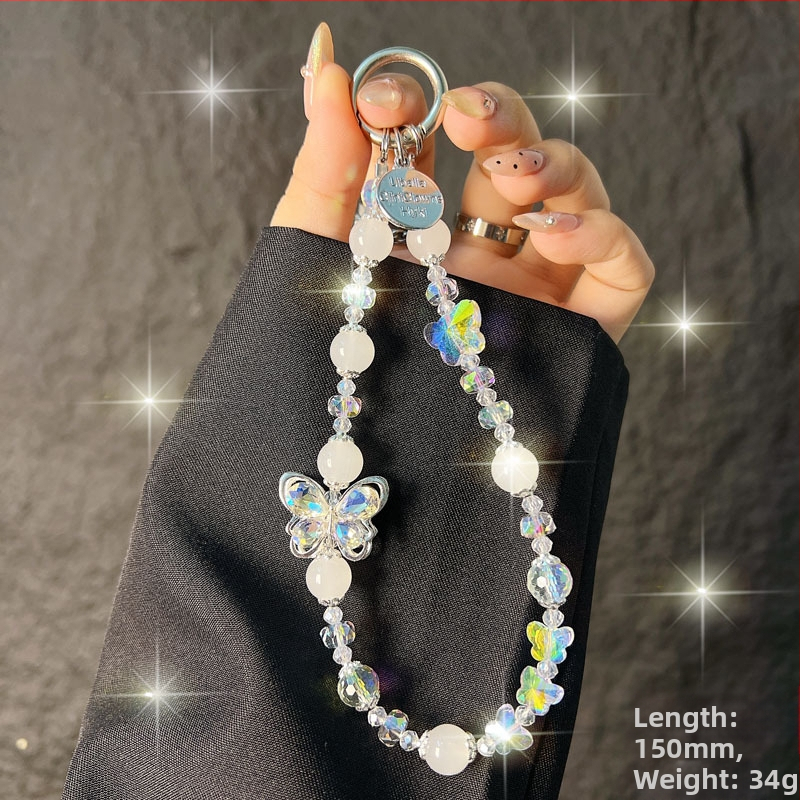 Kaixingda A1217 Дамска гривна за телефон с геометричен модел от изкуствени кристали, ръчна изработка, мултифункционално