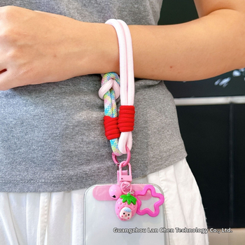 Ланярд за мобилен телефон, унисекс, полиестерно плетено въже, антикрадба, метална катарама, висулка в форма Т