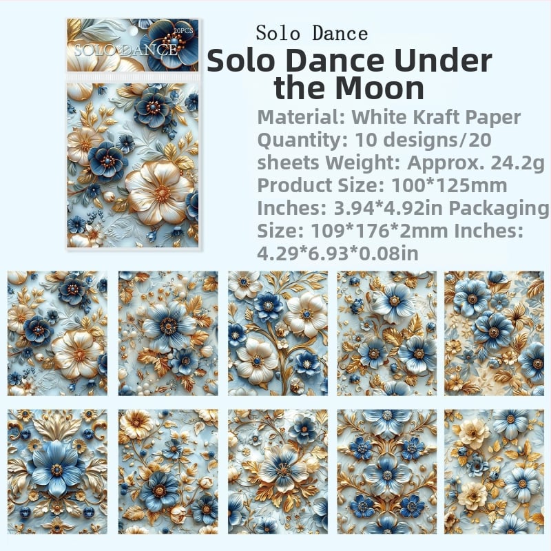 Žurnāls, Ancient Forest Cocoa Style sērija, Retro Rococo, balts kraftpapīrs, Drukāts