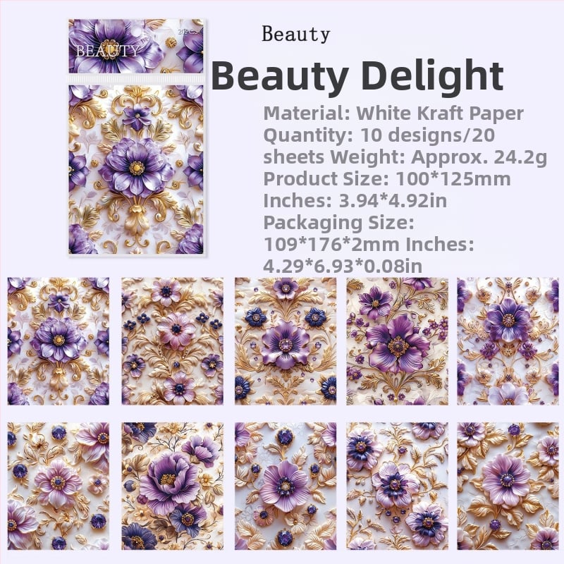 Žurnāls, Ancient Forest Cocoa Style sērija, Retro Rococo, balts kraftpapīrs, Drukāts