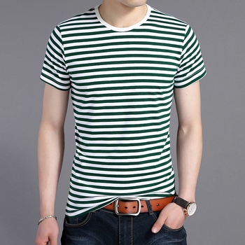 Μπλουζάκι ριγέ, στενή γραμμή, στρογγυλή λαιμόκοψη, βαμβάκι, Sea Soul εκτύπωση (Ριγέ; Στενή γραμμή; Στρογγυλός λαιμός; Βαμβάκι; Sea Soul εκτύπωση)