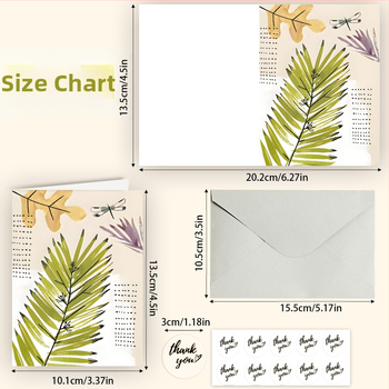 Σετ διπλής κάρτας από χαρτί ευχών με αυτοκόλλητα φακέλων – Μικρές φρέσκες κενές ευχετήριες κάρτες για χειρόγραφο μήνυμα, για γάμους, γενέθλια, Ημέρα του Αγίου Βαλεντίνου και επετείους