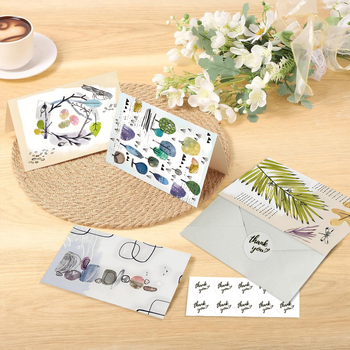 Σετ διπλής κάρτας από χαρτί ευχών με αυτοκόλλητα φακέλων – Μικρές φρέσκες κενές ευχετήριες κάρτες για χειρόγραφο μήνυμα, για γάμους, γενέθλια, Ημέρα του Αγίου Βαλεντίνου και επετείους