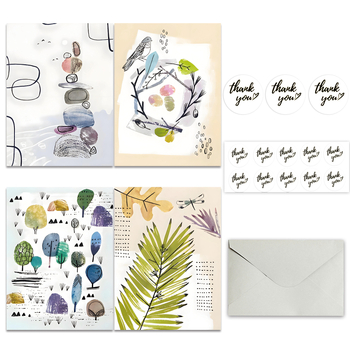 Σετ διπλής κάρτας από χαρτί ευχών με αυτοκόλλητα φακέλων – Μικρές φρέσκες κενές ευχετήριες κάρτες για χειρόγραφο μήνυμα, για γάμους, γενέθλια, Ημέρα του Αγίου Βαλεντίνου και επετείους