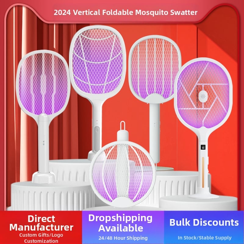 Elektrinis uodų plaktukas su LED apšvietimu, aliumininė tinklelis, įmontuota baterija iki 500 mAh, aprėptis iki 10 m², daugiapakopis reguliavimas