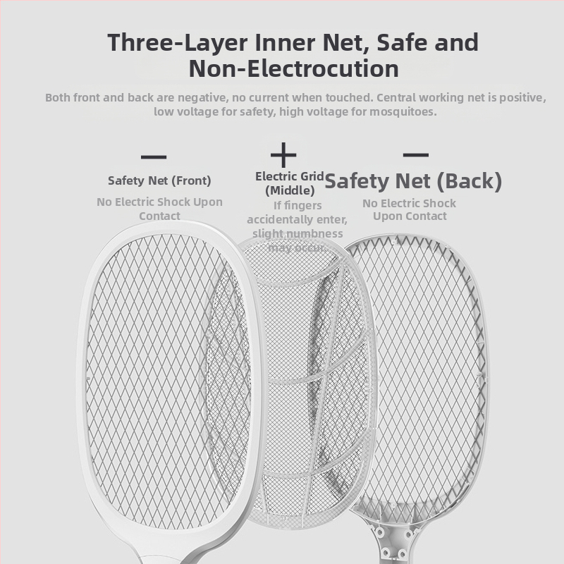 Електрическа мухоловка за комари с LED светлина, алуминиева мрежа, вградена батерия ≤500 mAh, покритие до 10㎡, многостъпково регулиране