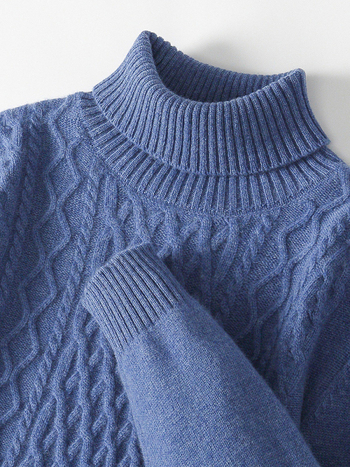 Vyrinis megztinis su aukštu kaklu, 100% vilnos, storas, korėjietiško stiliaus