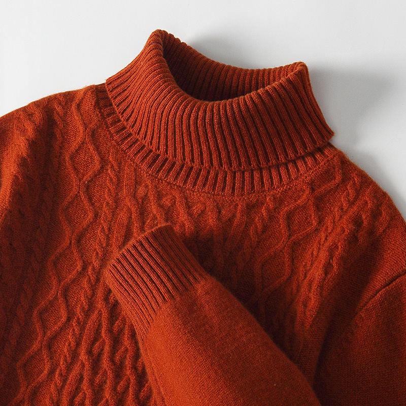 Vyrinis megztinis su aukštu kaklu, 100% vilnos, storas, korėjietiško stiliaus