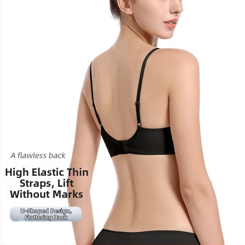 Дамски безжичен дишащ дишащ бюстгальтер, 3/4 чашка, нейлон с подплата от полиестер, задно закопчаване с двойна редица куки, фиксирани презрамки