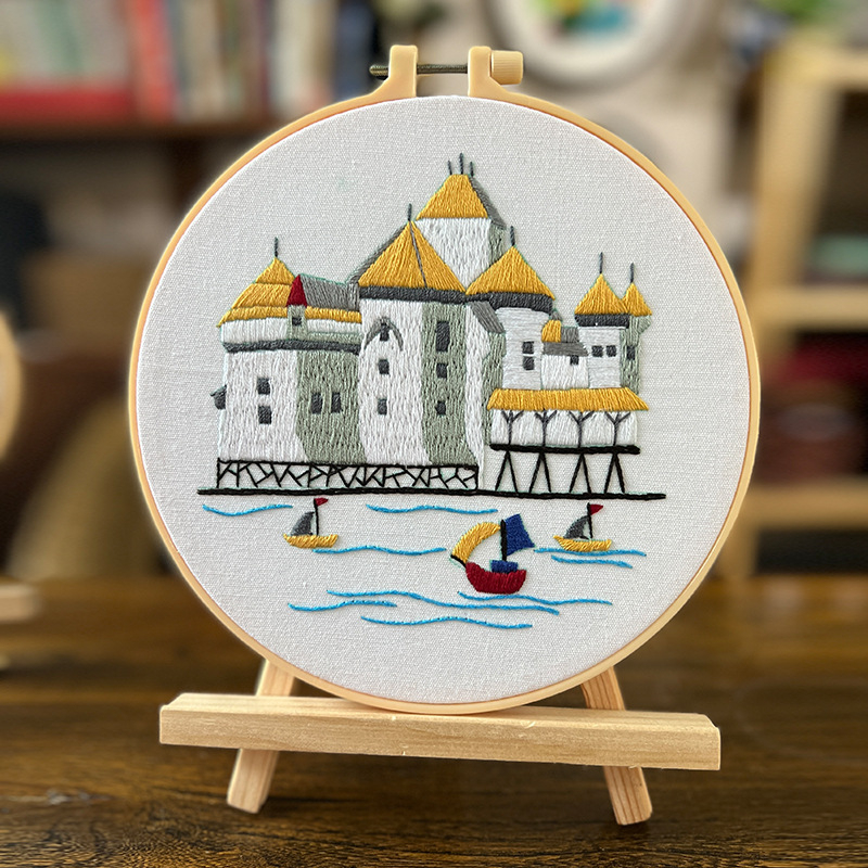 Siuvimo rinkinys – Tridimensinis peizažo sienos paveikslas, kryžminis siuvinėjimas, audinių siuvinėjimas, Naujasis Kinų stilius, svetainei, studijai ar komercinėms patalpoms