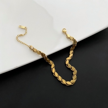 Κολιέ από τιτάνιο ατσάλι, επίστρωση ηλεκτροπλατίωσης, κανονική αλυσίδα, γεωμετρικό στυλ