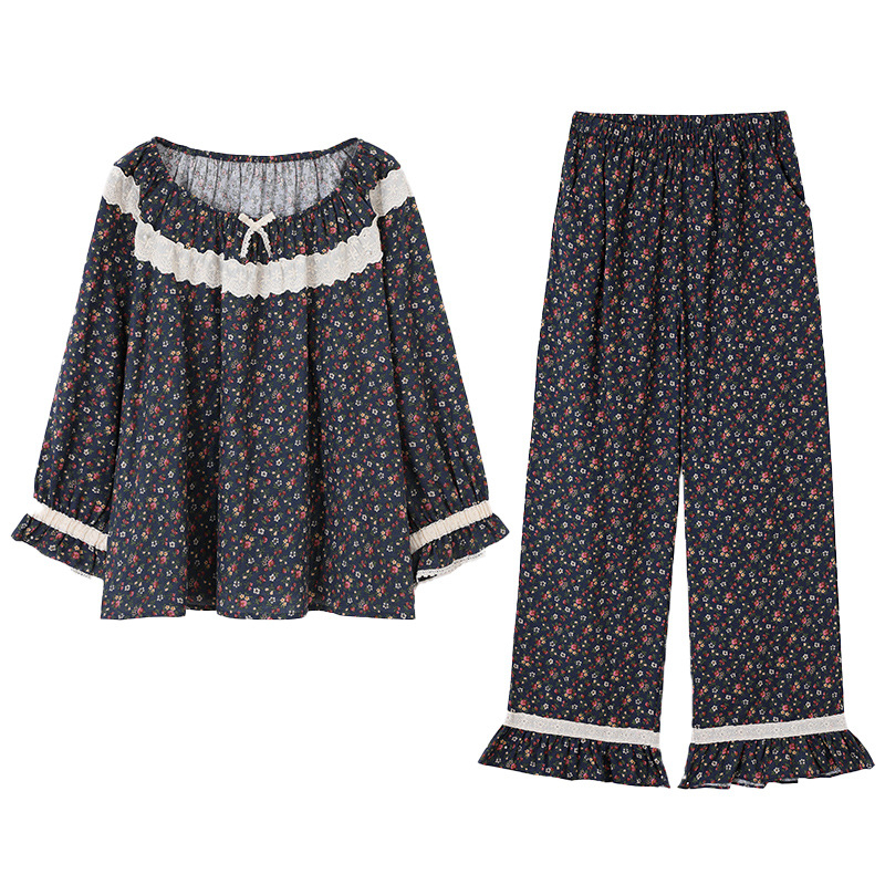 Moteriškos pižamos, 100% medvilnė, ilgos rankovės, apvalus kaklo iškirpimas, plonas audinys 181-200 g/m²