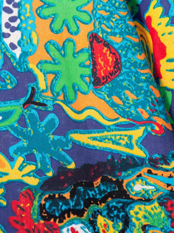 Rochie - stil etnic literar retro, decolteu în V, mâneci 3/4, rochie lungă, talie lejeră, din bumbac și in