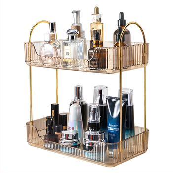 Οργανωτής καλλυντικών για γραφείο — 3 επίπεδα, πολυλειτουργικός, χωρίς τρύπες, πλαστικός