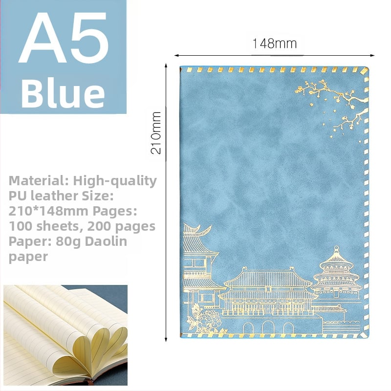 Užrašų knygelė su imitacinės odos viršeliu, klijuotas įrišimas, Dowling popierius, 100 puslapių