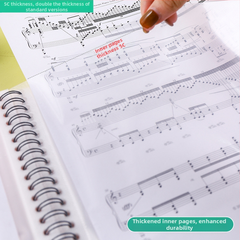 Пластмасова папка за нотни листове за пиано с много страници, дебелина на плочата 85C и възможност за печат на лого