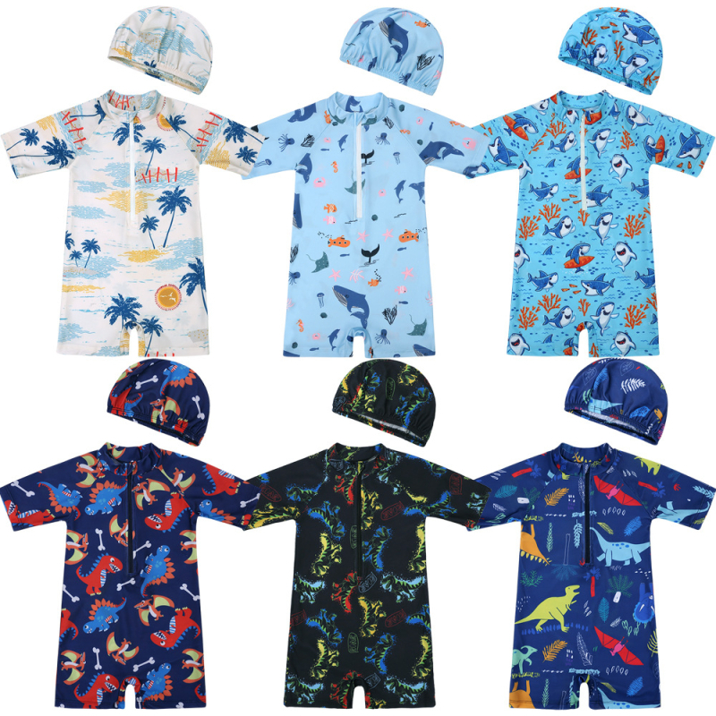 Παιδικό αθλητικό ρόμπερ μαγιό, κοντά μανίκια, μπροστινό φερμουάρ, αποσπώμενη κουκούλα, πολυεστέρας, unisex