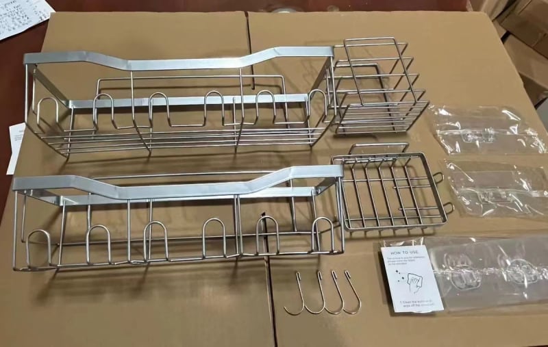 Dvigubos pakopos plieno vonios lentyna, sienos siurbimo tvirtinimas, be gręžimo, sulankstoma ir reguliuojama