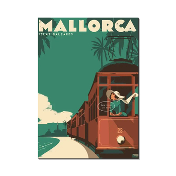 Επιτοίχια καμβάς χωρίς πλαίσιο με αστικό τοπίο, βαμμένος με σπρέι, σε μοντέρνο μινιμαλιστικό στυλ.