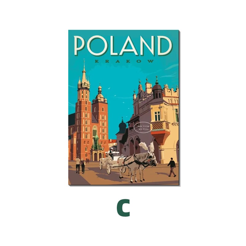 Platnena slika s gradski pejzažem, zidna dekoracija u modernom minimalističkom stilu, izvedena tehnikom spreja