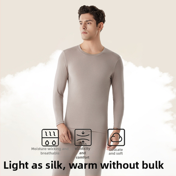 Vyrų Modalinis šiluminis apatinių komplektas — plonas audinys, 160 g/m², vidutinė šiluma, kvėpuojantis
