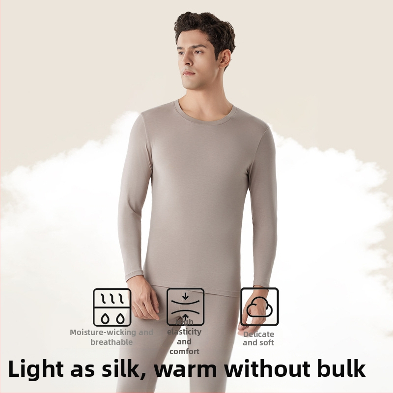 Мъжки термо комплект от модал — тънък стил, 160 г/м², умерена топлина, дишащ