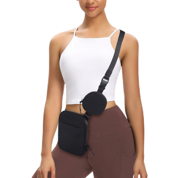 Τσάντα για υπαίθριους αθλητισμούς και γιόγκα με αποσπώμενα μεγάλα και μικρά διαμερίσματα, μονό ιμάντα ώμου, από νάιλον, με φερμουάρ για το άνοιγμα, εσωτερικές θήκες: θήκη με φερμουάρ, θήκη για τηλέφωνο, θήκη για ταυτότητα