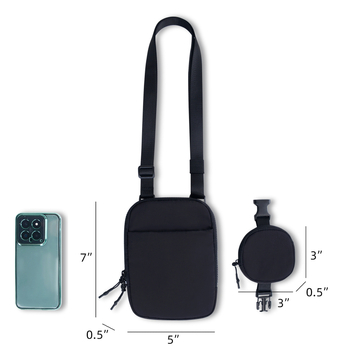 Τσάντα για υπαίθριους αθλητισμούς και γιόγκα με αποσπώμενα μεγάλα και μικρά διαμερίσματα, μονό ιμάντα ώμου, από νάιλον, με φερμουάρ για το άνοιγμα, εσωτερικές θήκες: θήκη με φερμουάρ, θήκη για τηλέφωνο, θήκη για ταυτότητα