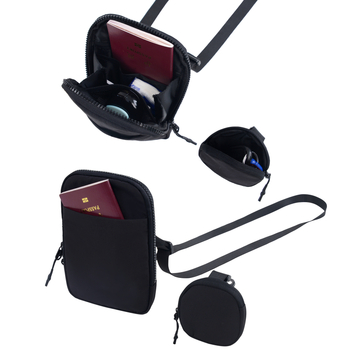 Τσάντα για υπαίθριους αθλητισμούς και γιόγκα με αποσπώμενα μεγάλα και μικρά διαμερίσματα, μονό ιμάντα ώμου, από νάιλον, με φερμουάρ για το άνοιγμα, εσωτερικές θήκες: θήκη με φερμουάρ, θήκη για τηλέφωνο, θήκη για ταυτότητα