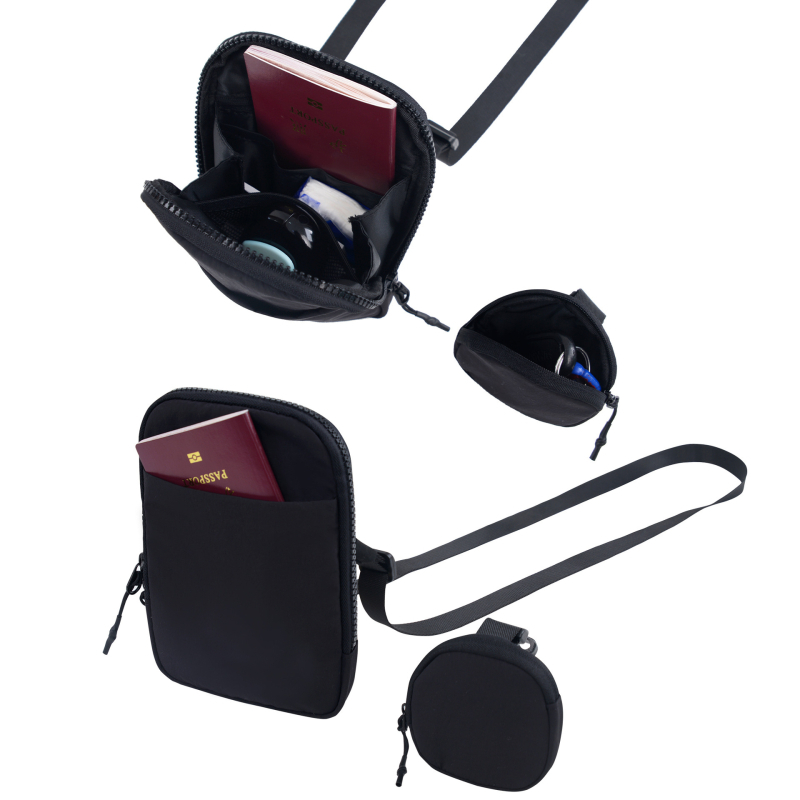 Τσάντα για υπαίθριους αθλητισμούς και γιόγκα με αποσπώμενα μεγάλα και μικρά διαμερίσματα, μονό ιμάντα ώμου, από νάιλον, με φερμουάρ για το άνοιγμα, εσωτερικές θήκες: θήκη με φερμουάρ, θήκη για τηλέφωνο, θήκη για ταυτότητα