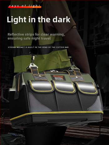 Τσάντα εργαλείων για ηλεκτρολόγους — ανθεκτική και πολυλειτουργική θήκη αποθήκευσης εργαλείων με εσωτερική επένδυση, Oxford ύφασμα