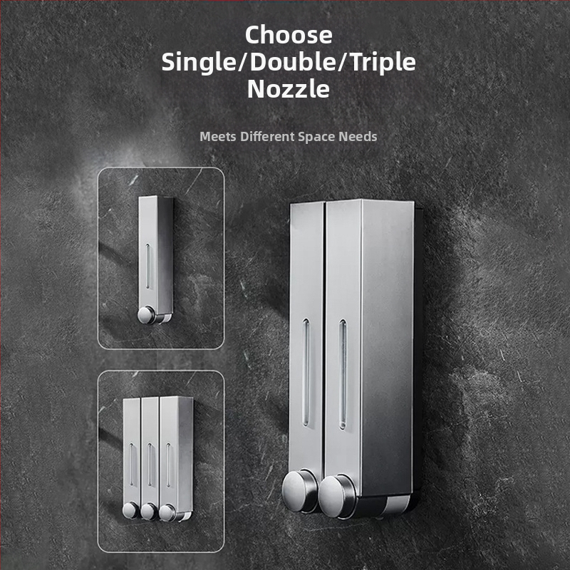 Nástenný dávkovač mydla a šampónov, ABS, ručným stlačením, moderný minimalistický štýl, kúpeľňa a kuchyňa, značka British Hansha