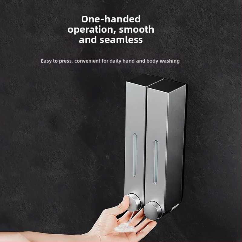 Nástenný dávkovač mydla a šampónov, ABS, ručným stlačením, moderný minimalistický štýl, kúpeľňa a kuchyňa, značka British Hansha