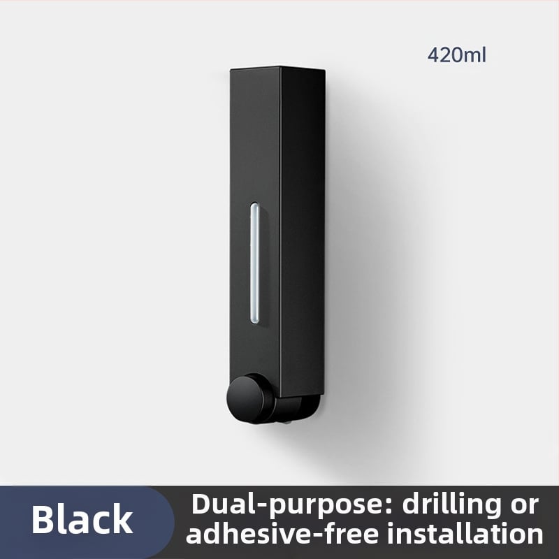 Ant sienos montuojamas ABS dozatorius skystam muilui ir šampūnui, rankinis paspaudimas, modernus minimalistinis stilius, vonios kambarys ir virtuvė, British Hansha prekė