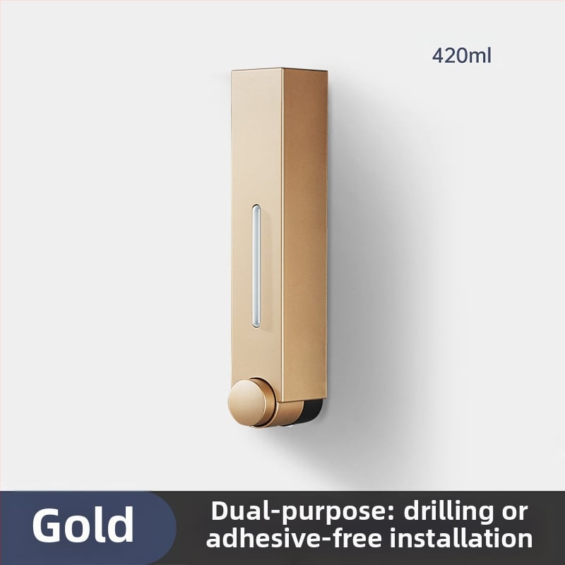 Ant sienos montuojamas ABS dozatorius skystam muilui ir šampūnui, rankinis paspaudimas, modernus minimalistinis stilius, vonios kambarys ir virtuvė, British Hansha prekė