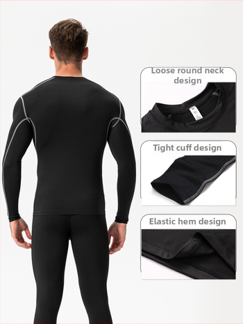 Ανδρικό μακρυμάνικο τοπ προπόνησης PRO - Πολυεστέρας-Σπαντεξ, 85% Πολυεστέρας, Επένδυση: Πολυεστέρας-Σπαντεξ, Για Τρέξιμο και Γυμναστήριο