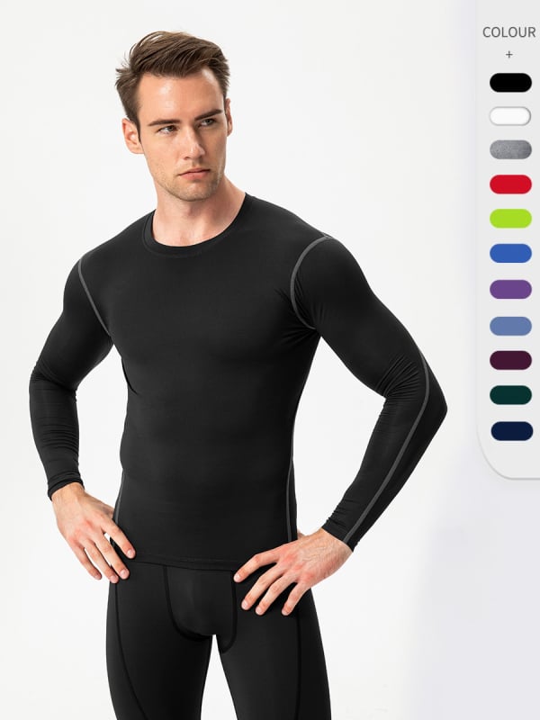 Ανδρικό μακρυμάνικο τοπ προπόνησης PRO - Πολυεστέρας-Σπαντεξ, 85% Πολυεστέρας, Επένδυση: Πολυεστέρας-Σπαντεξ, Για Τρέξιμο και Γυμναστήριο