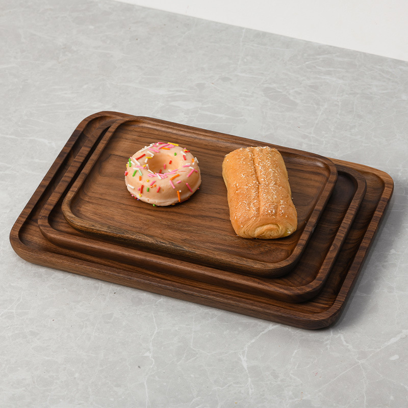 Apvalus medinis patiekalų padėklas sušiui ir vaisiams, japonų stiliaus, purškiamo paviršiaus apdaila, logotipas atspausdintas